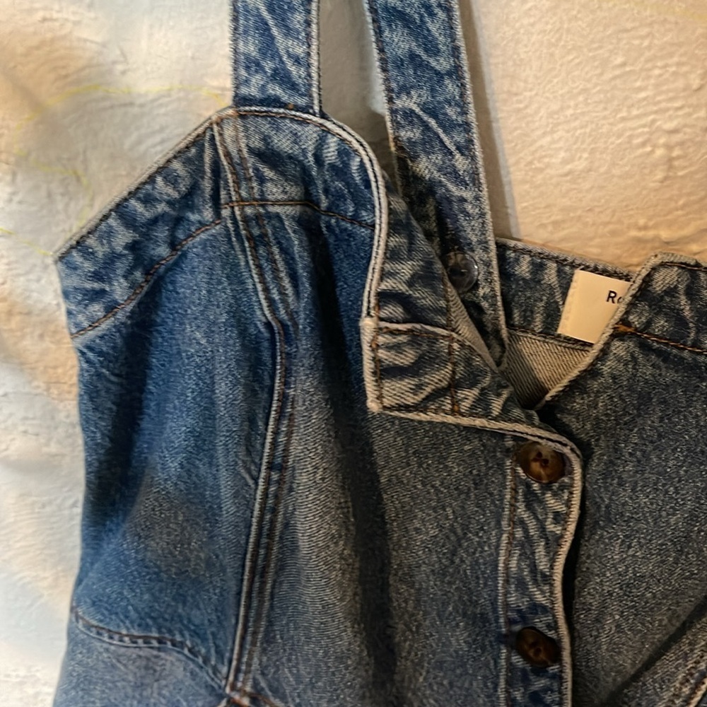 Reformation Gabriela Denim Dress  10 Large - Picture 6 of 10